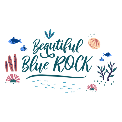Ozeanbeschriftung blauer Felsen PNG-Design