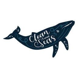 Baleia com letras do oceano Desenho PNG