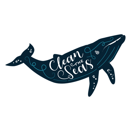 Ocean lettering whale PNG Design