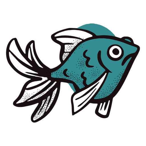 Ocean stroke blue fish PNG Design