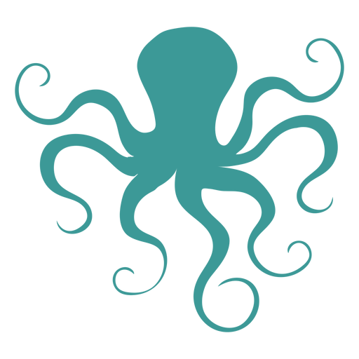 Octopus silhouette green PNG Design