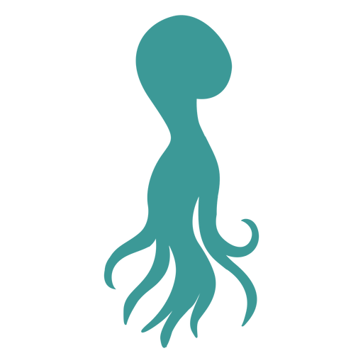 Octopus silhouette green octopus PNG Design