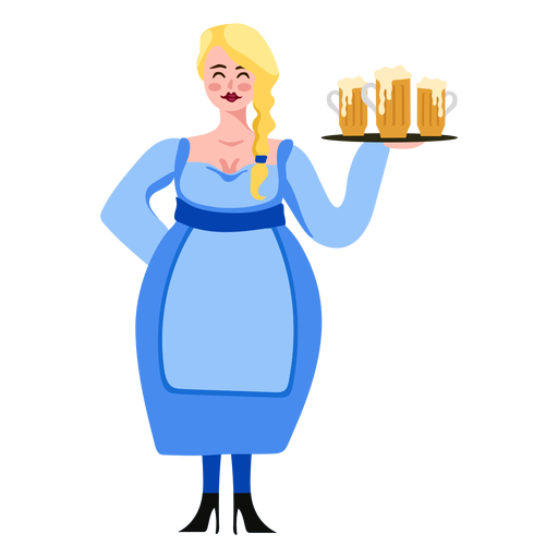 Personaje de mujer alemana Oktoberfest Diseño PNG