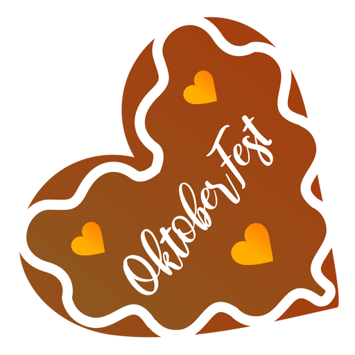 Coração de pão de mel da Oktoberfest Desenho PNG