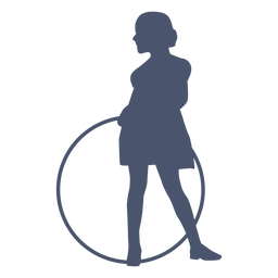 Oldstyle silhouette girl child PNG Design