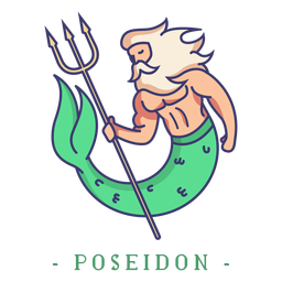 Poseidon greek god character PNG Design