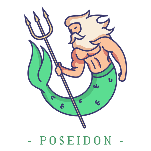 Poseidon deus grego personagem Desenho PNG