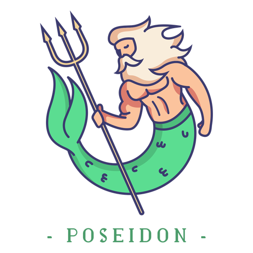 Poseidon greek god character PNG Design