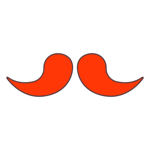 Red stroke mustache PNG Design