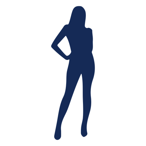 Silhouette blue girl PNG Design