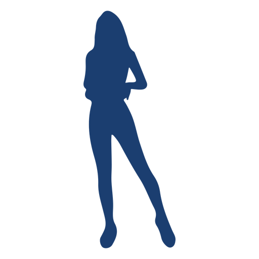 Silhouette blue woman PNG Design