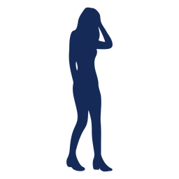 Menschen Silhouette Mädchen blau PNG-Design
