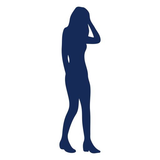 Personas silueta niña azul Diseño PNG
