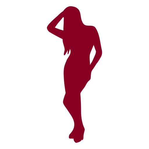 Silhouette people girl red PNG Design