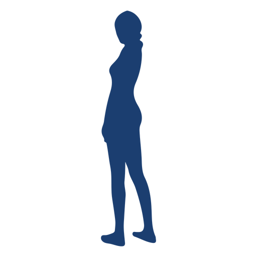 Silhouette girl blue woman PNG Design