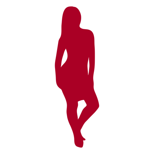 Girl silhouette red PNG Design