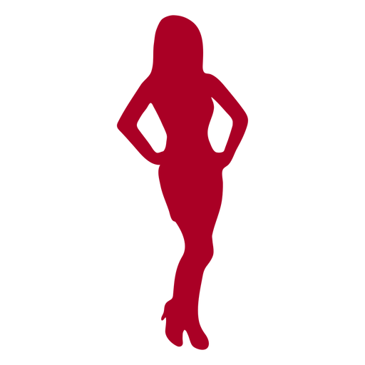 Silhouette girl red woman PNG Design