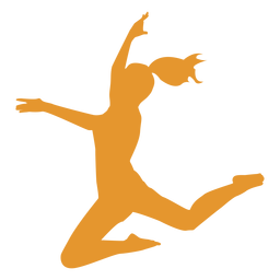 Salto de silueta naranja niña Diseño PNG