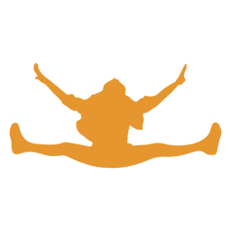 Silueta naranja niña saltar Diseño PNG