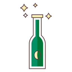 Stroke beer bottle PNG Design