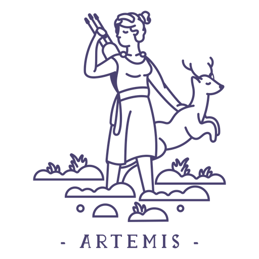 Schlaganfall griechischen Gott Artemis PNG-Design