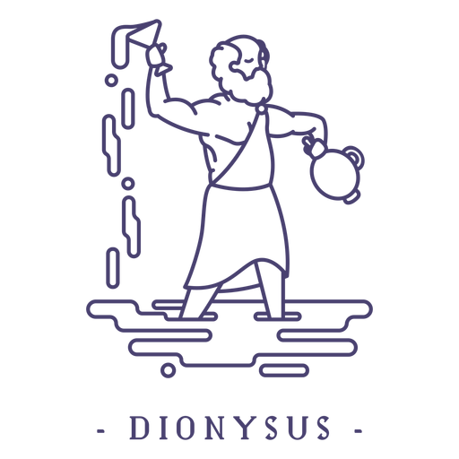 Trazo dios griego dionisio Diseño PNG