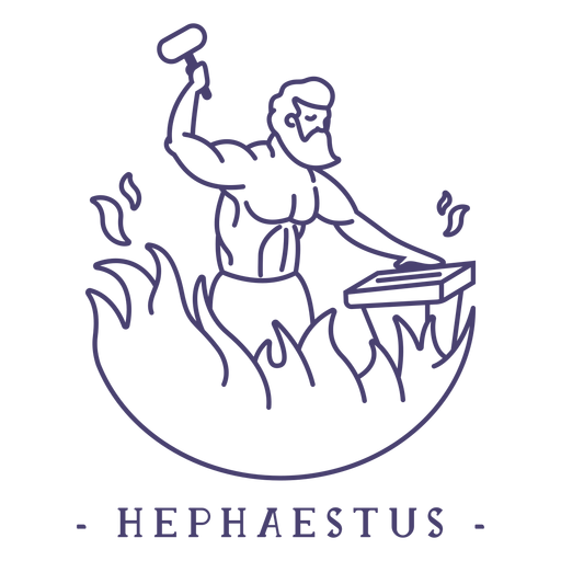 Stroke greek god hephaestus PNG Design
