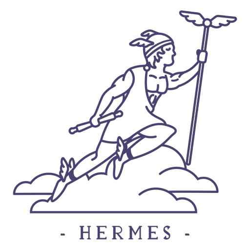 Stroke greek god hermes PNG Design