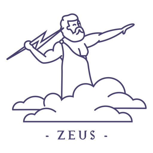 Schlaganfall griechischen Gott Zeus PNG-Design