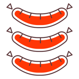 Salchichas de icono de trazo Diseño PNG