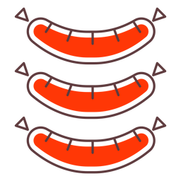 Stroke icon sausages PNG Design
