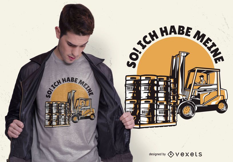 Beer Forklift German Quote T-shirt Design Beer Forklift German Quote T-shirt Design