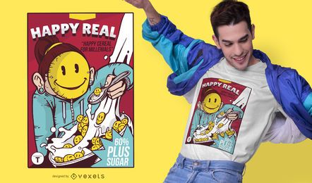 Smiley Müslischachtel T-Shirt Design