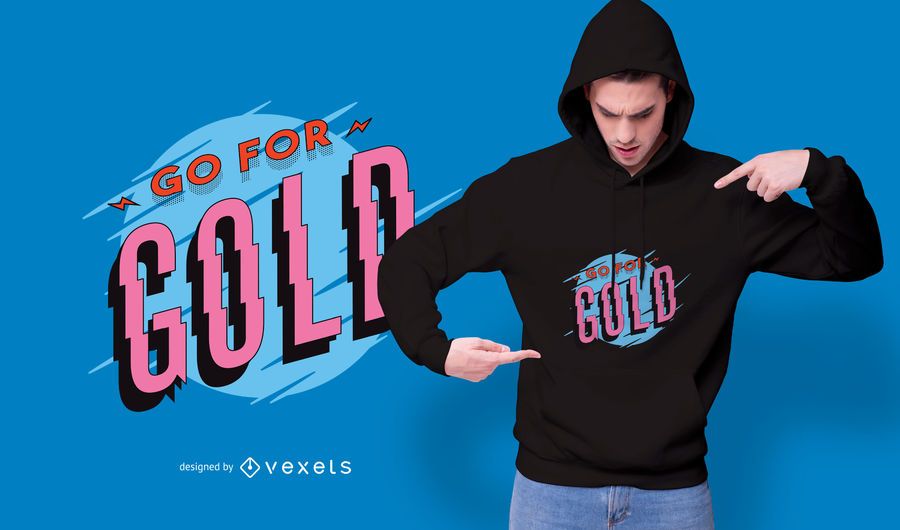 Ir Para O Ouro Esportes Citar Design De Tshirt Baixar
