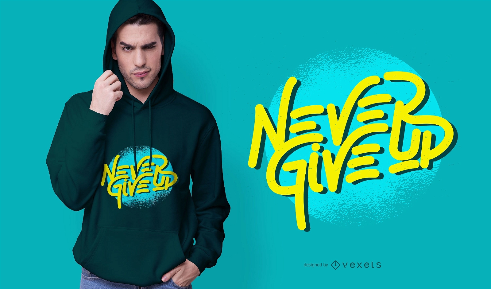 Never Give Up Quote T-shirt Design