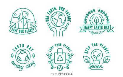 Earth Day Stroke Badge Set