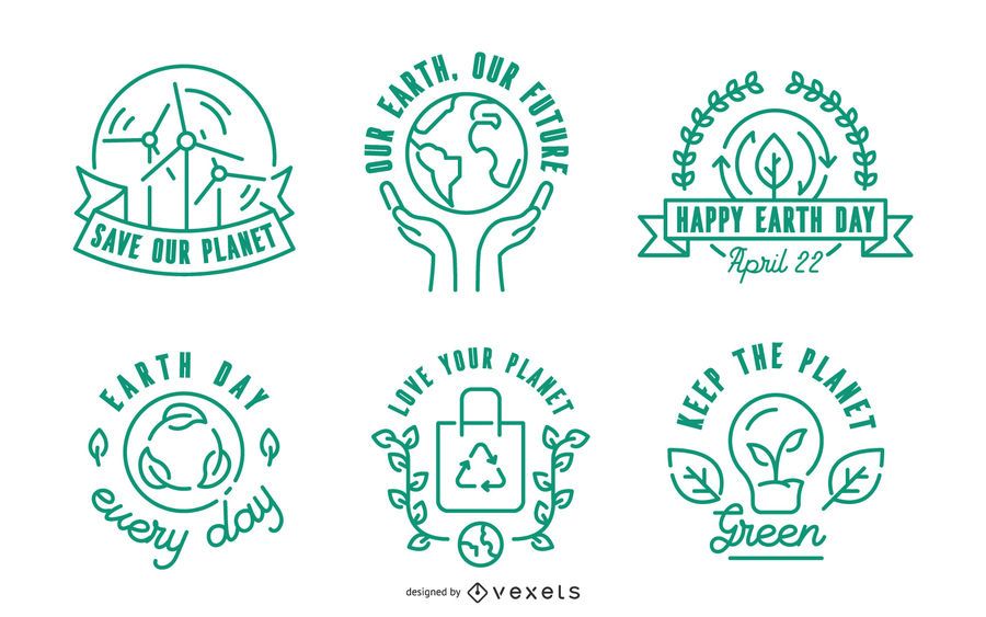 Earth Day Stroke Badge Set Earth Day Stroke Badge Set