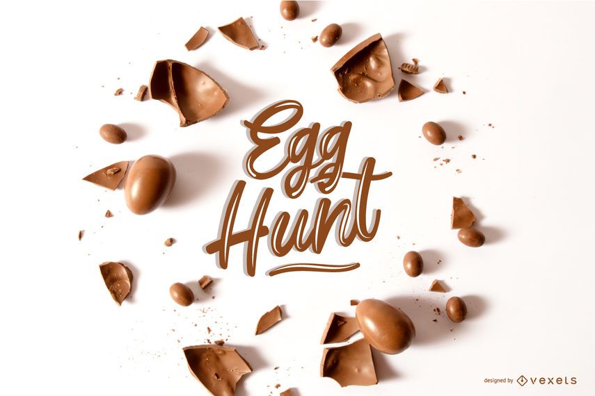 Easter Chocolate Lettering Composition Easter Chocolate Lettering Composition