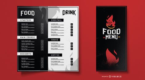Hot food menu template