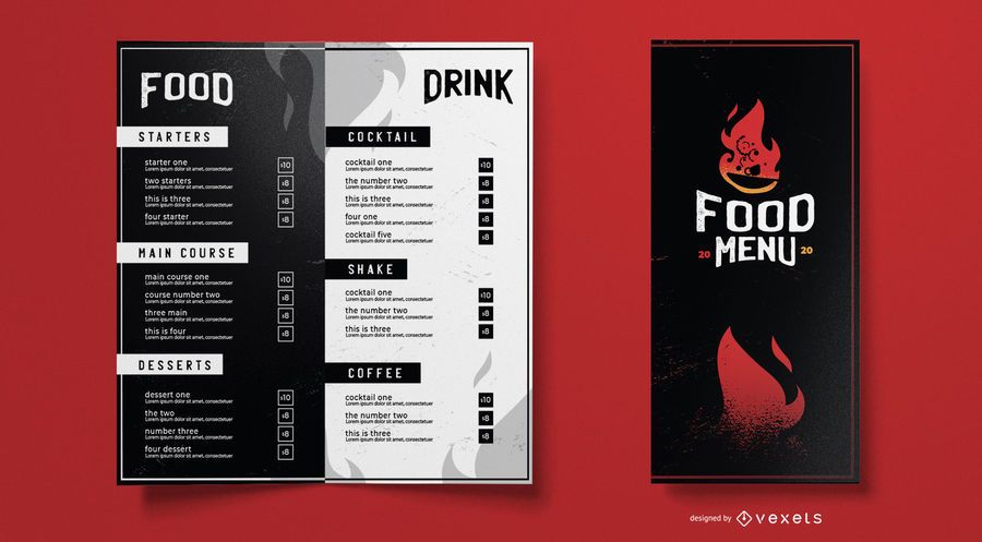 Hot food menu template Hot food menu template