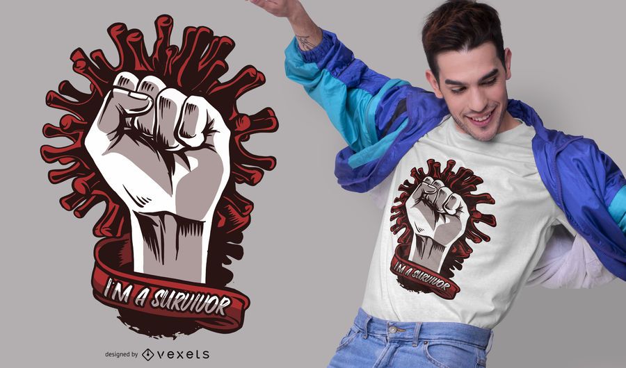Projeto do t-shirt do sobrevivente de Coronavirus Projeto do t-shirt do sobrevivente de Coronavirus