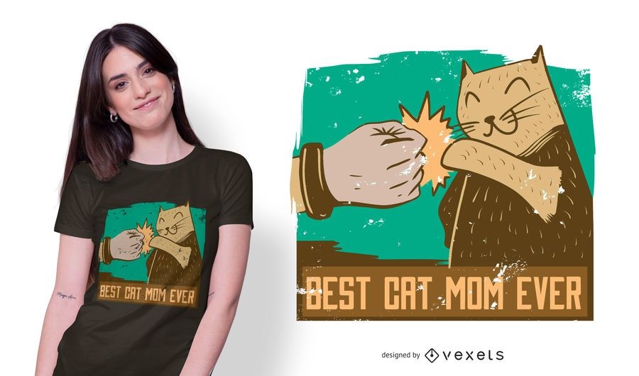Download Diseño De Camiseta Best Cat Mom Ever Quote - Descargar Vector