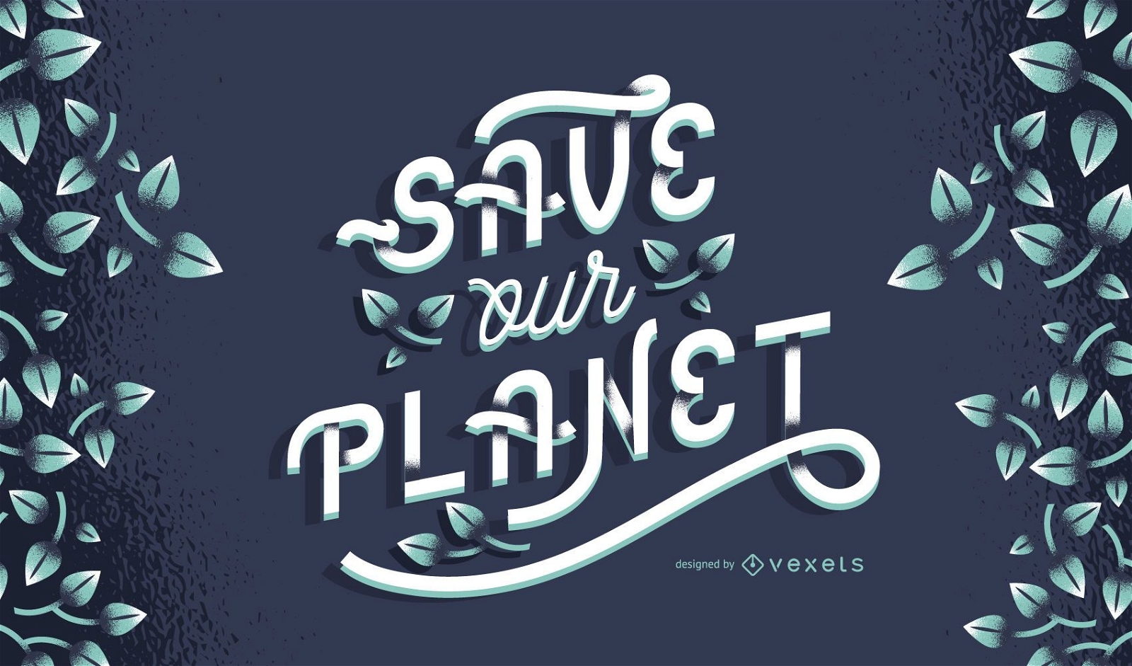 Speichern Sie unser Planet Lettering Design