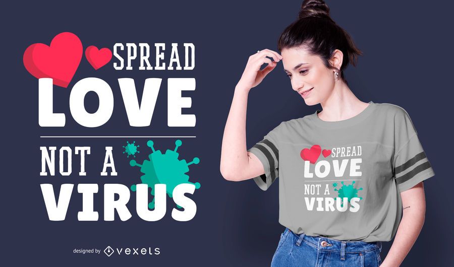Espalhe o design do t-shirt das citações do vírus do amor não Espalhe o design do t-shirt das citações do vírus do amor não