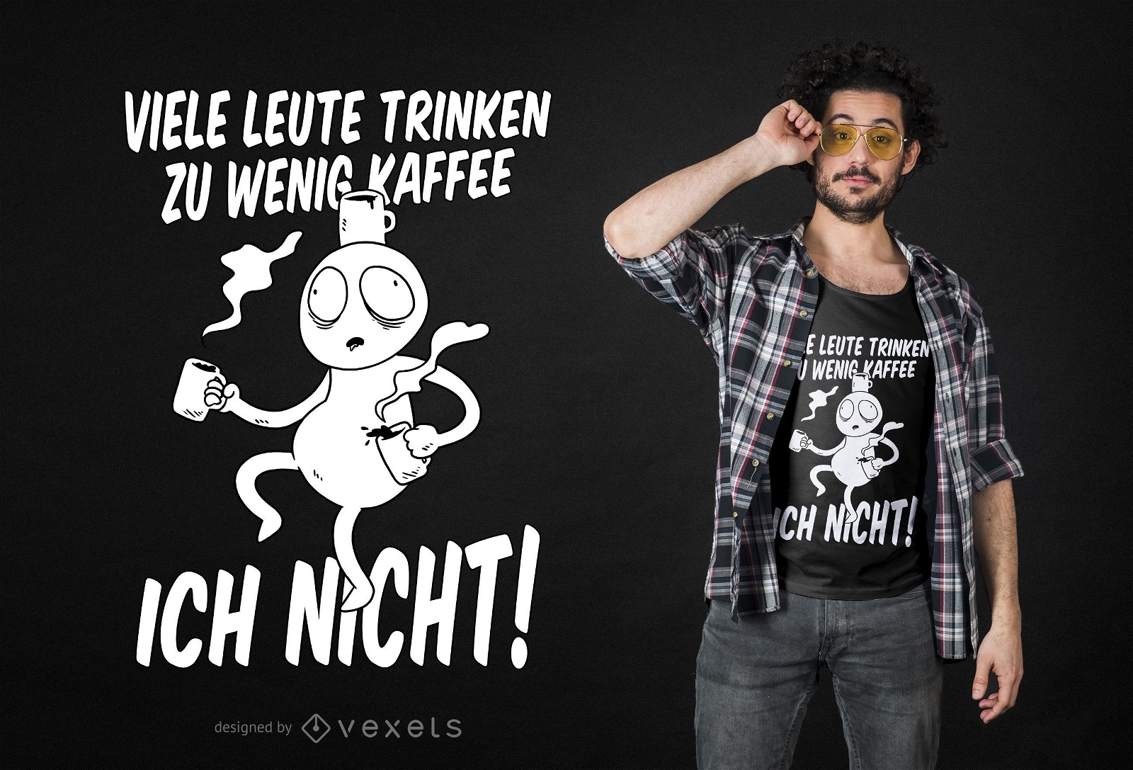 Funny Coffee German Quote T-shirt Design