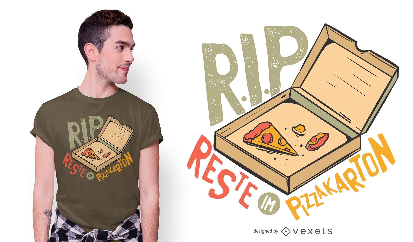 Lustige Pizza Deutsch Zitat T-Shirt Design