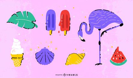 Conjunto de elementos de verano