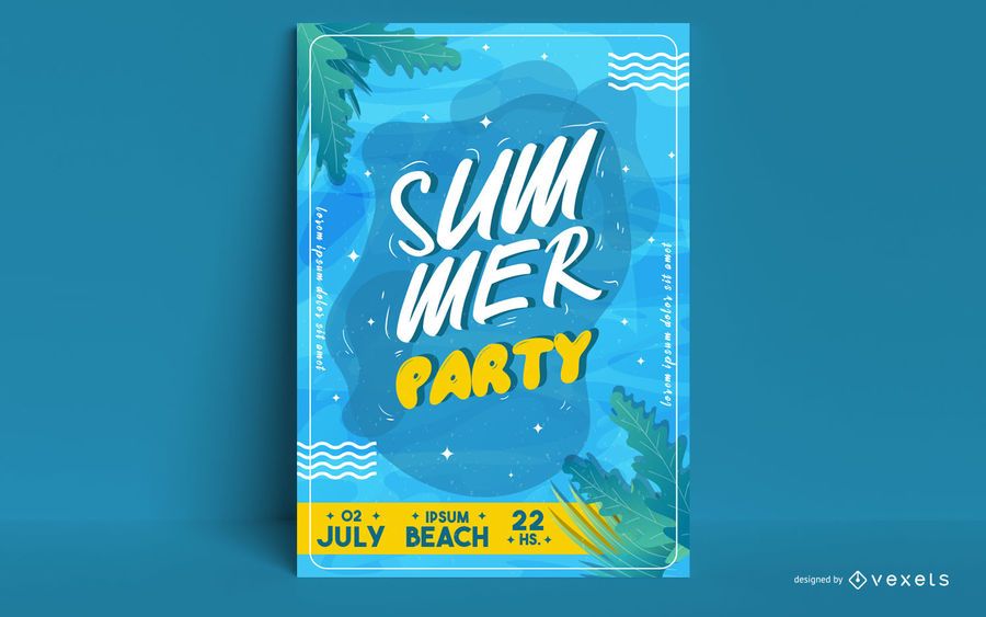 Summer beach party poster template Summer beach party poster template