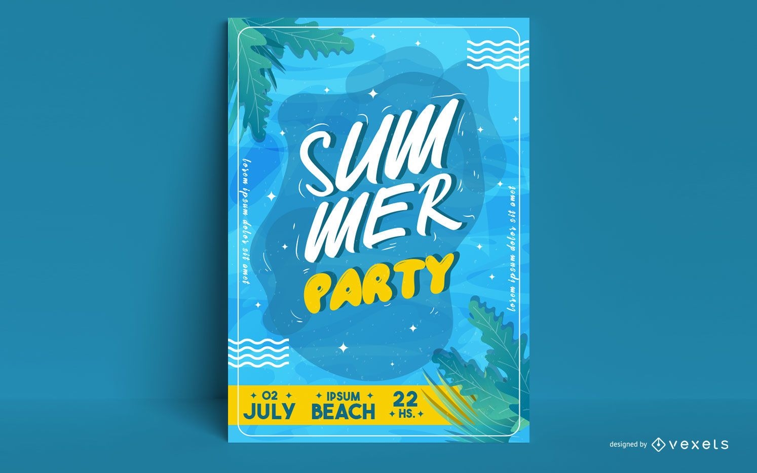 Plantilla de cartel de fiesta de playa de verano