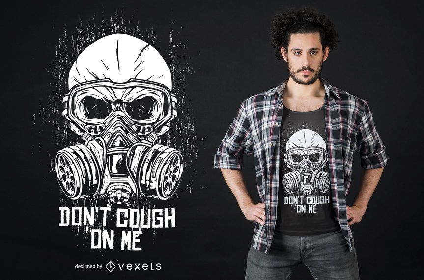 Diseño de camiseta Grunge Gas Mask Coronavirus Diseño de camiseta Grunge Gas Mask Coronavirus